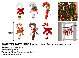 enfeite bastão de doce natalino