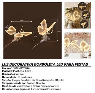 luz decorativa de borboleta